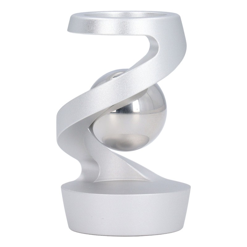 Desktop Suspended Gyroscope Reduce Anxiety Silver Bead Aluminium Alloy Rotating