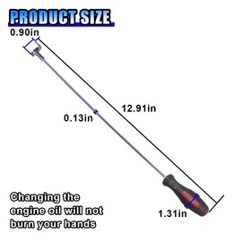 KITUREK Strong Magnetic Oil Drain Plug Remover Tool, 12.9 Inch Magnetic Sump Plug Removal Pickup Tool, Anti-Scald Oil Drain Plug Remover Wrench (Red)