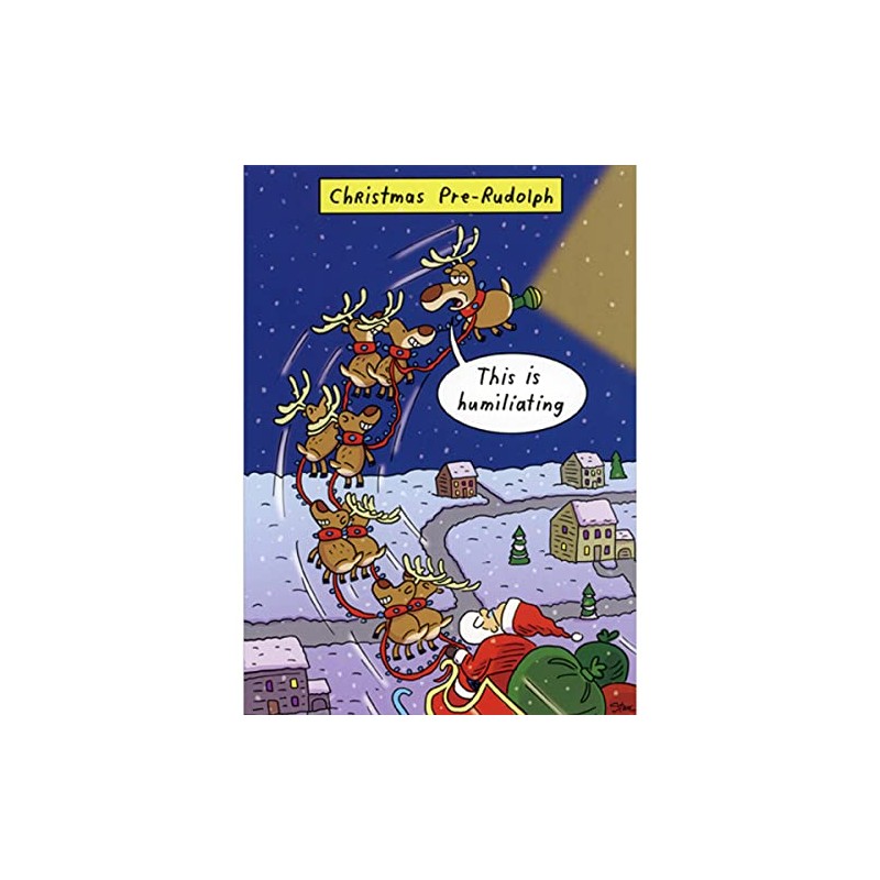 Sellers Publishing RSVP Pre-Rudolph Flying Reindeer with Flashlight Funny/Humorous Christmas