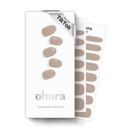 ohora Semi Cured Gel Nail Strips (N Cream Beige) - Works with Any Nail Lamps, Salon-Quality, Long Lasting, Easy to Apply & Remove - Includes 2 Prep Pa
