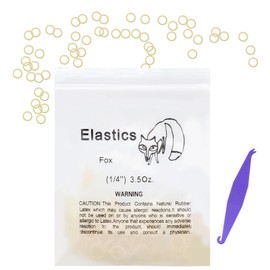 VEGCOO 1000 Pcs Orthodontic Elastic Rubber Bands, 1/4", Braces Teeth with 10 Pcs Placers Braces Teeth Accessory, Dental Orthodontic Elastics Dentist Braids Braces Teeth Gap (Fuchs)