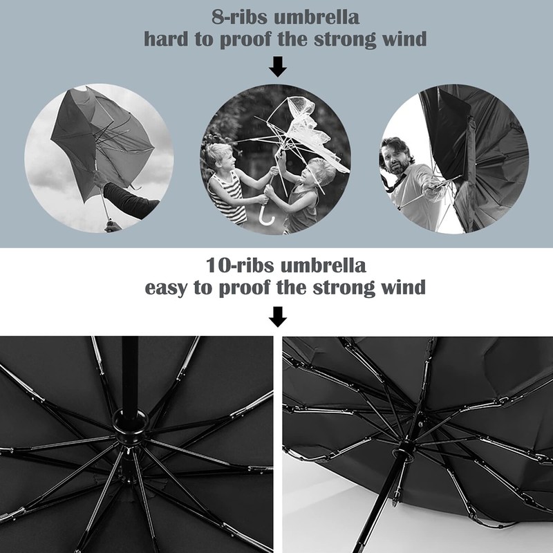 Gimars Portable Folding Automatic Windproof Umbrella with Telphon Coating 210T