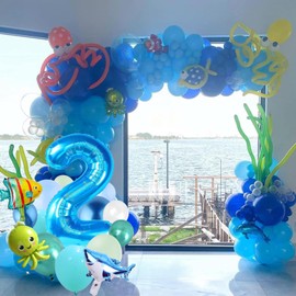 ZOSIGN Sea Animals Balloons, Pack of 28 Ocean Birthday Balloons, 2nd Birthday Ocean Animals, Sea Animals Birthday Decoration, for Children's Birthday Theme Decorations