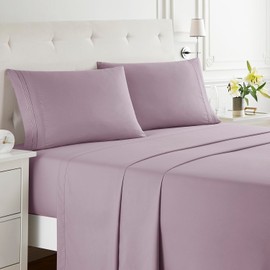 Nestl Cal King Size Sheets Set - 4 Piece California King Sheets, Deep Pocket, Hotel Luxury, Extra Soft, Breathable and Cooling, Dusty Purple Cal King Bed Sheets