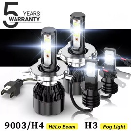 CHUSYYRAY For Nissan Pathfinder 2001-2004 6000K LED Headlight + Fog Lights Bulbs Combo 4pc