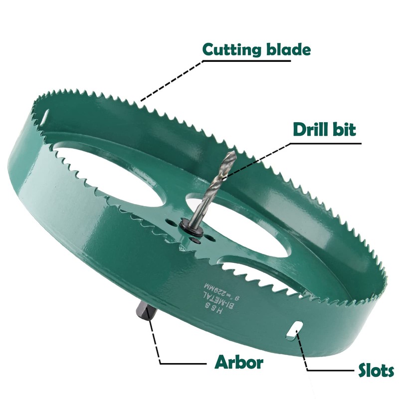 Qjaiune 9 Inch Hole Saw with Heavy Duty Arbor, 229mm
