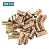 sourcing map 100Pcs Threaded Inserts, M6-1x25 Zinc Alloy Hex Socket