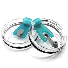 Seimneire 2 Pcs Tumbler Flip Lid Plastic Cups Lids, 20oz Water Bottle Lid Replacement Mug Lid Cover, Spill Proof Lid Tumbler Cover for Travel Cup Mug Bottle (Blue, Flip)