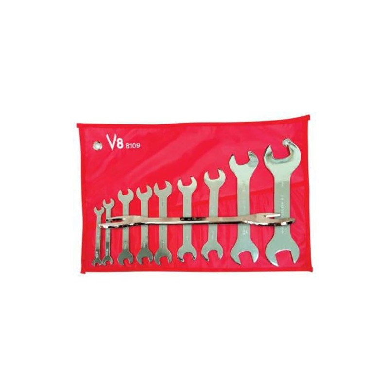 V-8 Tools V8T8109 Wrench Set Super Thin 18 Sizes