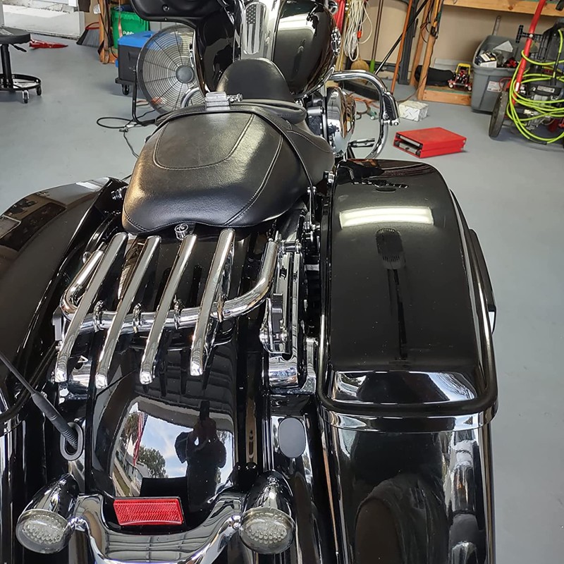 XFMT Motorcycle Chrome Detachable Stealth Two-Up Luggage Rack for Harley