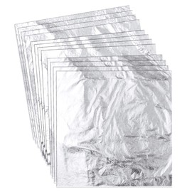 Hojas de plata para arte, 200 hojas de lámina de plata para paiting, resina dorada, roca, bronceado, manualidades, lámina de plata para arcilla, uñas, hojas de hoja de plata, 5.5 x 5.5 pulgadas