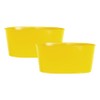 Fyne-Finds Set of 2 Yellow Oval Metal Herb Trough 23cm,
