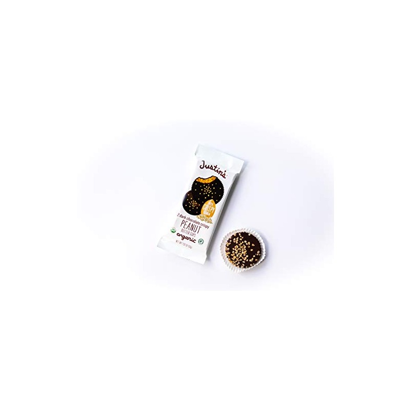 Justins's Organic Crispy Dark Chocolate Peanut Butter Cups, Rainforest Alliance