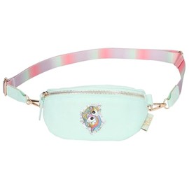 Depesche 13125 Ylvi Small Cross Bag in Turquoise with Unicorn Motif and Glitter, Shoulder Bag with Adjustable Shoulder Strap