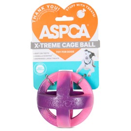 ASPCA Heavy Duty Cage Ball Dog Toy – Scented Rubber Chew Toy for Power Chewers – Durable & Safe TPR Material – Indoor & Outdoor Fetch Play
