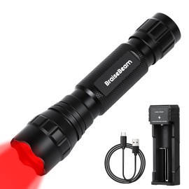 BraiseBeam Super Bright Red Light Flashlight, Portable Red Mini LED Night Light with Single Mode, Zoomable Flashlight for Reading, Astronomy and Night Vision