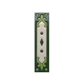 Hand-Painted Jacho Green Number Tiles Option of Metal Filigree Frames - 11 x 5.5 cm (Half End Piece)