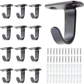NoBrand 12PCS Stainless Steel Under-Shelf Coat Hook with Screws Mount Ceiling Hooks T