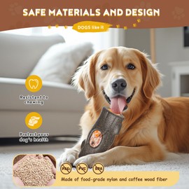 YuLohass Stump Shape Nylon Dog Chew Treat Toy with Filling Tray, Large Medium Dog Chew Toys for Teeth Grinding, Dogs Puzzle Interactive Toy for Slow Feeding to Keep Pet Healthy