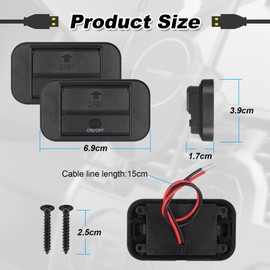 JIZZU 2Pcs Dual USB Car Charger Socket with Switch, 55W PD USB C Charging Socket, 36W QC3.0 Charging Socket, Type C Motorhome Socket 12V / 24V for Boat SUV Caravan RV Truck Marine