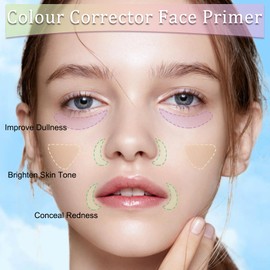 Spf 30 Colour Corrector Face Primer - 3PCS Hydrating Makeup Primer for Mature Skin - Nude Purple Green Pore Minimizer for Dry & Oil Skin, Redness, Skin Tone Correcting & Brightening, Flawless Look