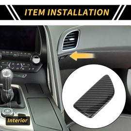 REPAIROCK 1 Pc Glove Box Handle Switch Cover Trim for Ford Maverick 2022-2024 Passenger Storage Grab Handle Button Trim Carbon Fiber Pattern ABS Black