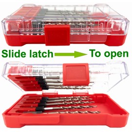 FTG USA 5 Pc 11/64" (#8), 5 Pc 3/16" (#10) Tapered Drill Bits for Wood, Replacement for Countersink Drill Bit Set with Storage Container