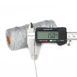 joycraft 110Yards Decorative Metallic Bakers String - 1.5mm Silver Wrapping Twine String - Inelastic