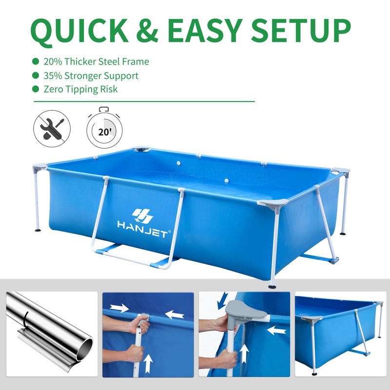 Hanjet 3.6 Foot x 13.8 Inch Kids Swimming Pool Above