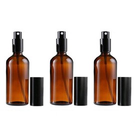 ericotry 1oz（30ml） Refillable Amber Glass Spray Bottles Vials Aromatherapy cosmetic Liquid Water Perfume Essential Oil Sprayer Bottles with Black Lid Fine Mist Sprayers (Pack of 3)