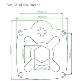 Electric Power Starter Backplate Roto E-Start Drill Plate 11012 for 1/8 Rc Model Car SH (for 28 Size Nitro Engine)