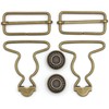 Enosea 4 Sets Overall Buckles Replacement, Metal Overall Suspender Dungaree