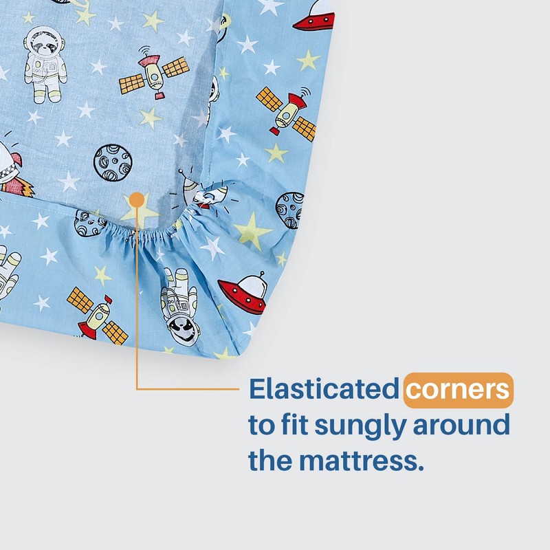 Indus Textiles 2 Pack Cot Bed Fitted Sheets Easy Care