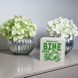 Bike Bank Money Box Made of Wood in Green on the Theme of Motorcycle Buying and Motorcycling Beautiful Money Box Gift for Money Foxes Who Like a Biker's Dreams or Make Their Own