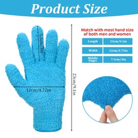Abeillo - Guantes de microfibra para limpieza de plantas, reutilizables y lavables, guantes de limpieza, guantes de limpieza para casa y coches, persianas (azul marino)