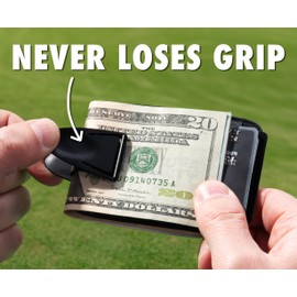 Mini Geneva Black Matte MoneyClamp® with Wallet, The Only Money Clip that Never Loses Its Grip, Forever Warranty