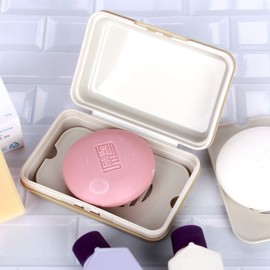 JPAR Portable Shampoo Bar Soap Storage Case Beige 2ea