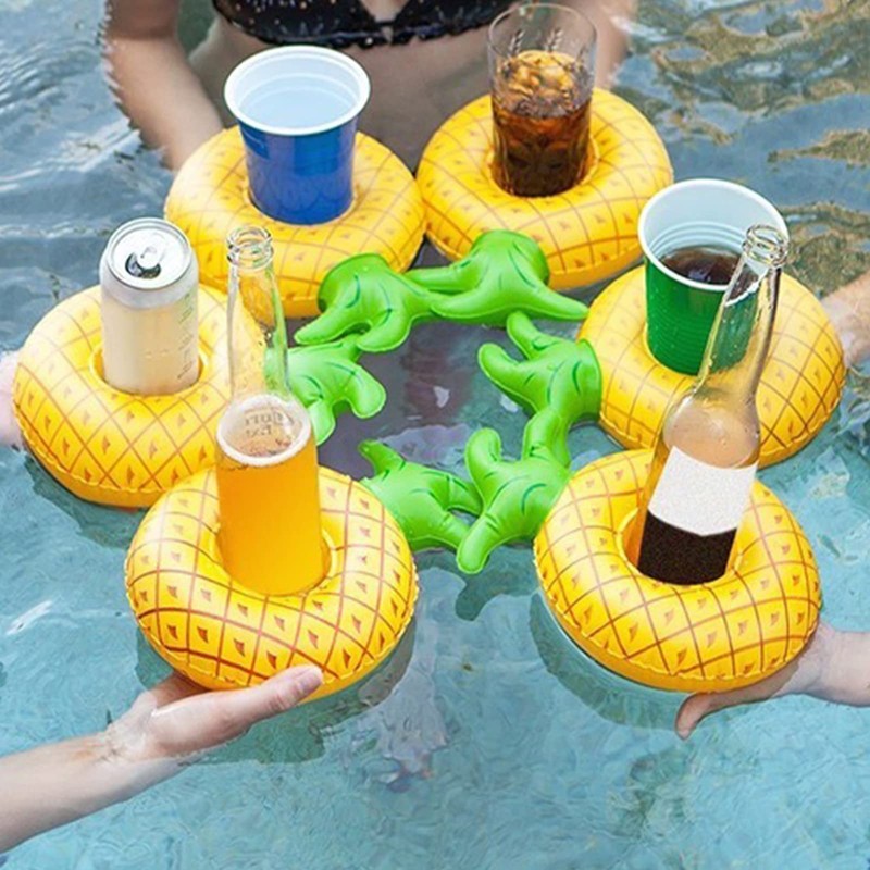 Inflatable Drink Holder 20 Pack Inflatable Pineapple Pool Float Drink