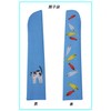 Keisuu 4526847142568 Japanese Pattern Silk Fan with Bag Cat (Blue)
