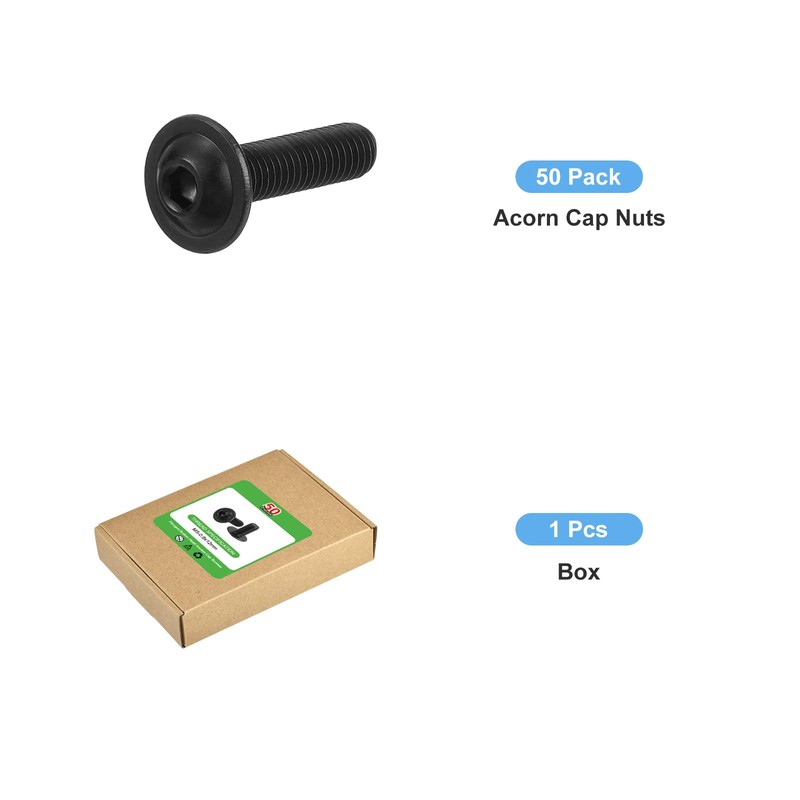 sourcing map 50Pcs M5-0.8x20mm Flanged Button Head Socket Cap Screws,