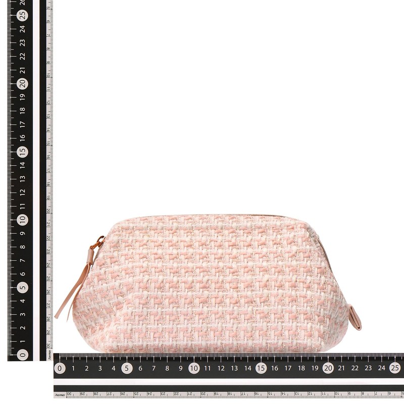 Francfranc Franc Tweed Wire Pouch, Pink