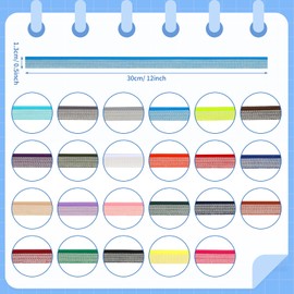 24 Pieces Book Binding Endbands, 12 Inch 24 Colors Book Headband Cotton Binding Kit for Bookbinding, Book Decor