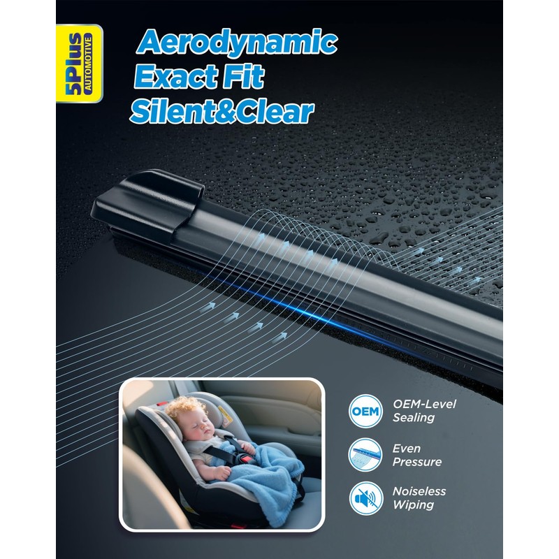 5 PLUS 24"+21" Windshield Wipers Blade Replacement for Nissan 2017-2024