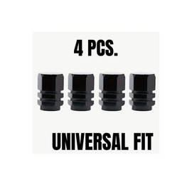 Unbranded 4 pcs Aluminum Tire Valve Stem Cap Car Truck Bike Motorcycle Universal Black