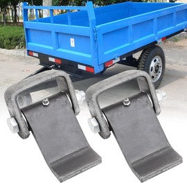Heavy Duty Steel Dump Trailer Hinges Strap Style Short Leaf, Weld On Dump Trailer Door Gate Hinge Black Greaseable 5-3/8" Length (2 Pcs)