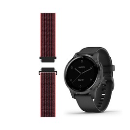 Sport Mesh Strap Compatible with Garmin vivoactive 4S/Venu 2S Smartwatch Replacement Woven Nylon Wristband Quick Release 18mm - (21#) Small