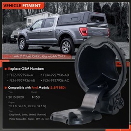 FL3Z-9927936-A Fuel Filler Door Housing Pocket Assembly Fit for Ford F150 2015-2020 5.5 Foot Box Replaces# FL3Z9927936A Gas Tank Cap Door Hinge