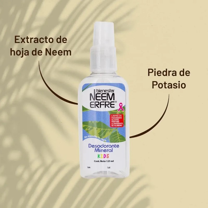 1 Desodorante Natural Para Niños Y Niñas Libre De Quimicos