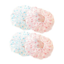 NOLITOY Bathroom Shower Cap 8pcs Set Women's Waterproof Bath Hat Stylish Print for Spa Cooking