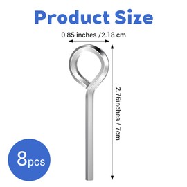 Xindojuz 8 Pack Silver 5/32" Security Door Allen Wrench Key, Standard Hex Dogging Key with Full Loop, Solid Metal Allen Keys Sets Wrench Key-Ring Style for Push Bar Door Panic Bars, Hex Socket